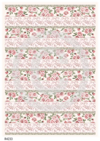 RP Shabby chic rose - kvetované pruhy