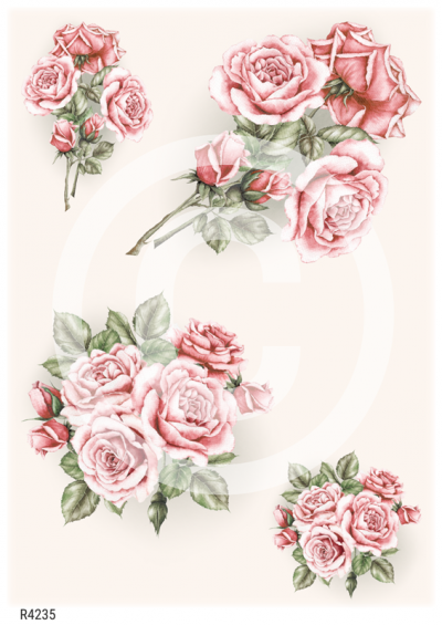 RP Shabby chic rose - 4 kytice ruží