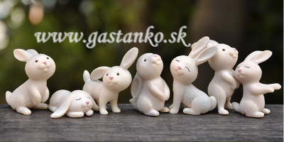 Trojica zajkov béžových