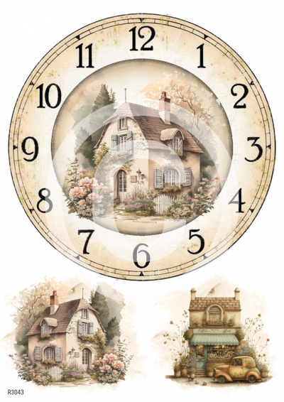 RP Francúzsky vidiek - hodiny s domčekom