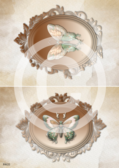 RP Neha na krídlach - 2 hnedé medailóny s motýľmi