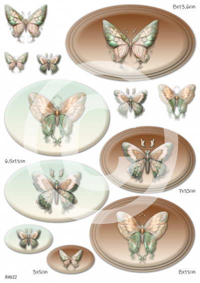 RP Neha na krídlach - ležaté medailóny s motýľmi