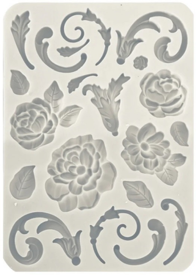 Silikónová forma Ruže, kvety a ornamenty