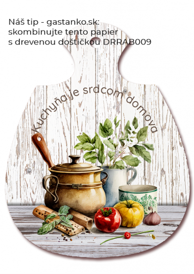 RP Rustikálna kuchyňa - zátišie s domčekom v pozadí