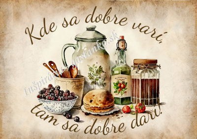 RP Rustikálna kuchyňa - zátišie na papyruse