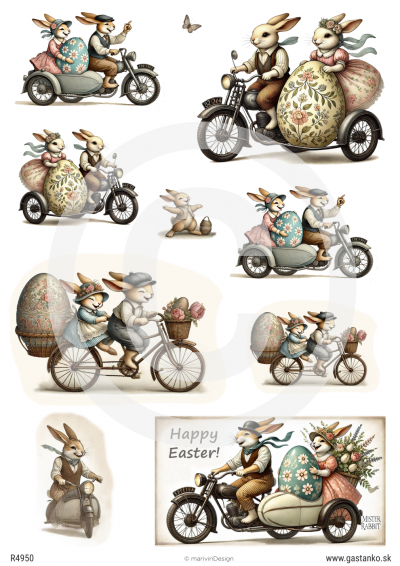 RP Vintage spring - zajace na motorkách