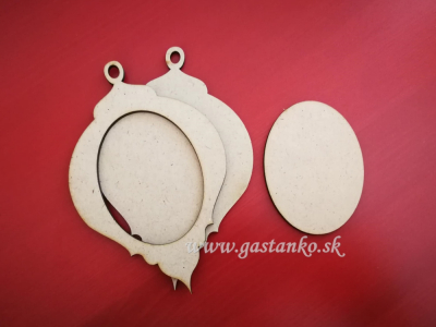 Závesná vintage ozdoba s rámčekom 13cm