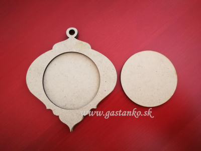 Závesná vintage ozdoba s rámčekom 10cm