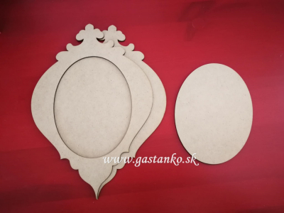 Vintage rámček 32cm zvislý 3-set