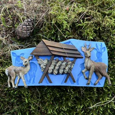 Silikónová forma Srnky pri kŕmidle