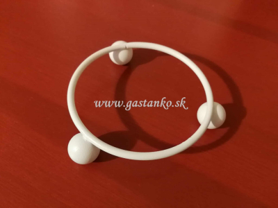 Kovový stojan na kraslice a gule PRSTENEC S GULIČKAMI biely