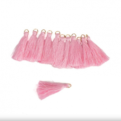 Textilný strapček 4cm 12ks pink