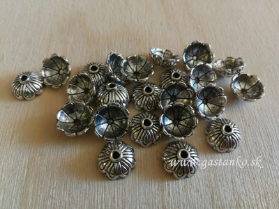 Kaplík - polgulička kvietok strieborný 24ks