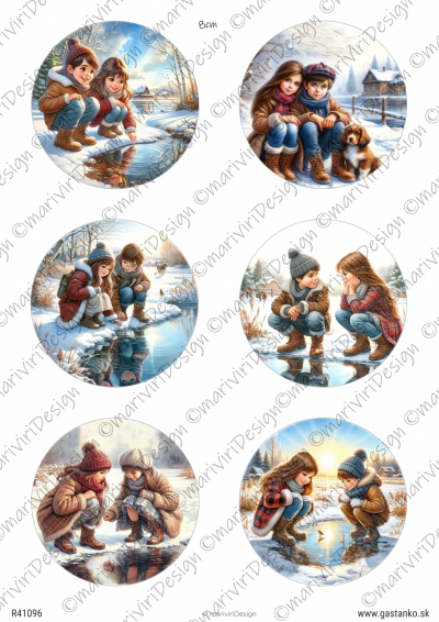 RP Deti v zime - medailóny 8cm