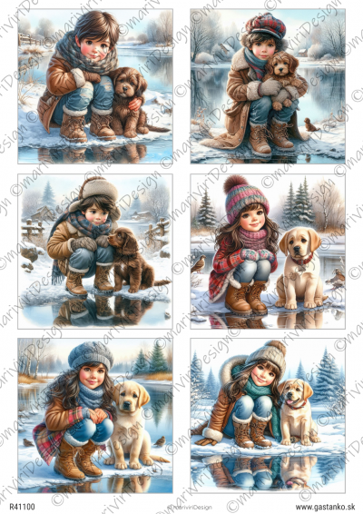 RP Deti v zime - štvorce 9cm