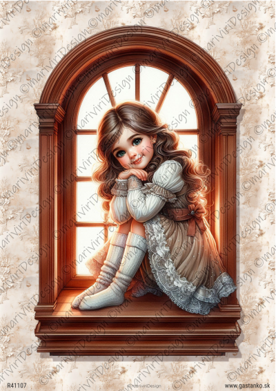 RP Na parapete mestského okna - dievčinka