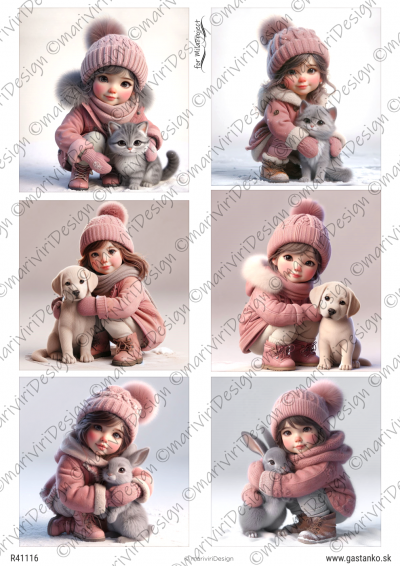 RP Staroružové Vianoce - 6 dievčatok so zvieratkom