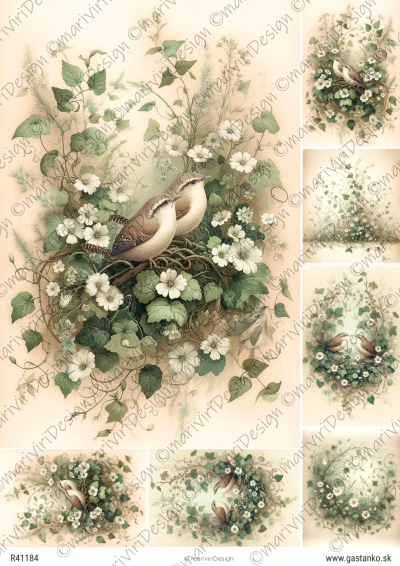 RP Zelená kolekcia - párik vtáčikov v zeleni