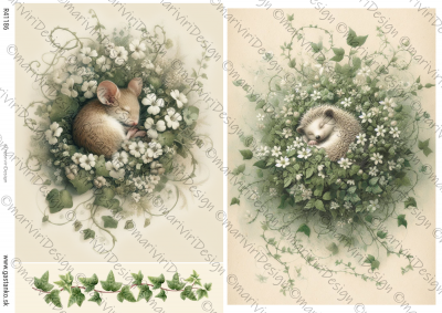 RP Zelená kolekcia - spiaca myška a ježko