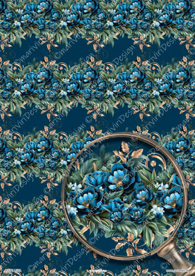 RP Pávy - kvetovaný vzor s girlandami