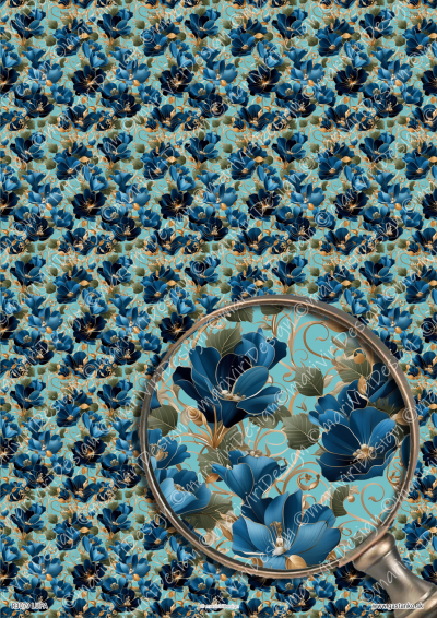 RP Pávy - kvetovaný vzor drobný