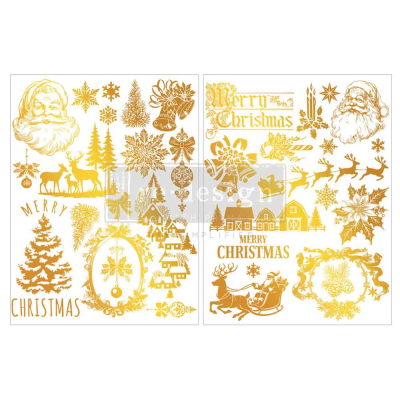 Zlatý transfer Holiday Heirloom Foil - 2 hárky A4