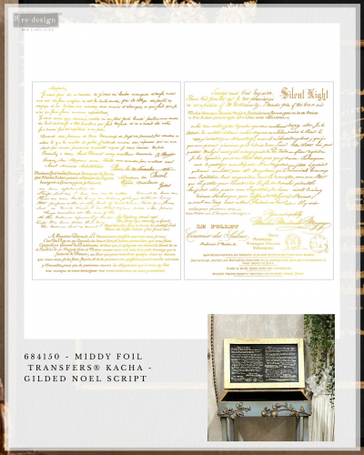 Zlatý transfer Gilded Noel Script - 2 hárky A4