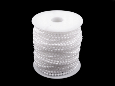 Perličková reťaz š3mm snehobiela