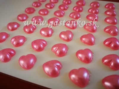 Samolepiace srdiečka perleťové ružové