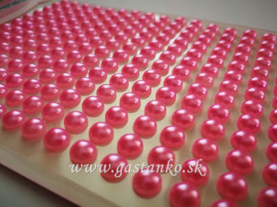 Samolepiace polperličky 5mm perleťové ružové