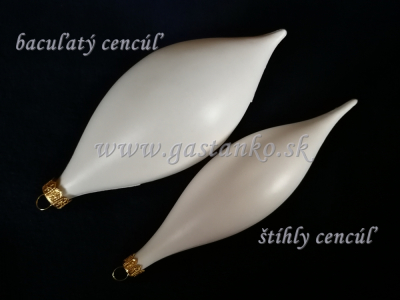 Biely plastový cencúľ 18cm štíhly
