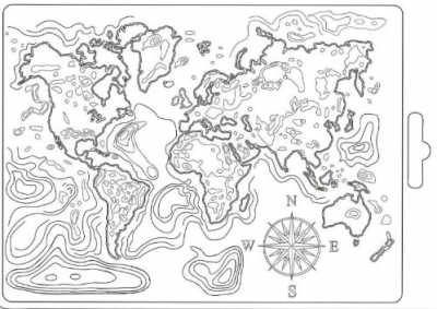 Odlievacia forma plytká Mapa sveta