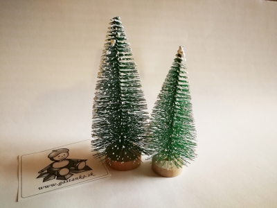 Dva stromčeky zasnežené zelené 12 a 15cm