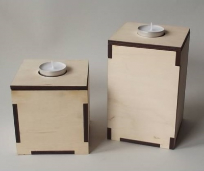 Krabička svietnik+zásobník na čajové sviečky 15cm
