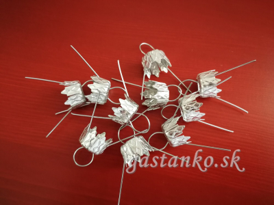 Ozdobné objímky s uškom strieborné 12ks V3 